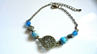 Bracelet ethnique ,art déco oriental ~bleu de jaspe~ 