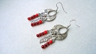 Boucles d'oreilles chandeliers mayas rouges ~diana~ 