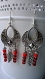 Boucles d'oreilles chandeliers mayas rouges ~diana~ 