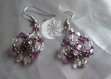 Boucles d'oreilles en cristal swarovski violet 