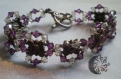 Bracelet en perles de cristal swarovski violet 