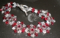 Bracelet en perles de cristal swarovski rouge 