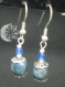 Boucles d'oreilles en perle d'apatite bleue 