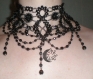 Collier de soirée en perles noires 