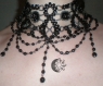 Collier de soirée en perles noires 