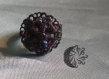 Bague ajustable -cabochon en perles violettes 