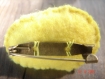 1 mini broche poupée russe manouchka feutrine jaune petite matriochka brune 4,5cm x 3cm fait main 