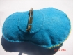 1 broche poupée russe manouchka feutrine turquoise matriochka yeux perle de verre 11,5cm x 7,5cm fait main 