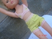 Vêtements poupée habits lingerie soutien gorge + panty vert clair chérie de corolle ou autre de même 