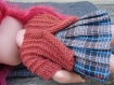 Ensemble jupe kilt + veste tricot vêtements habits pour poupée charlotte aux fraises 