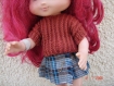 Ensemble jupe kilt + veste tricot vêtements habits pour poupée charlotte aux fraises 