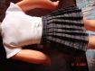 Ensemble jupe kilt + noeud papillon vêtements habits pour grande poupée 