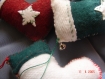 Lot de 3 minis chaussettes décoration à suspendre noël sapin en tissu et grelot faits main 