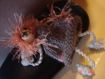 1 bijoux de sac poupée nalisadette cheveux rose breloque porte clef fait main 