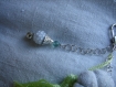 1 bijou de sac pompon vert anis courge blanche grelot perles 
