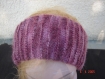 Bandeau unique , serre tête ,passe , headband taille adulte ou fillette tricoté fait main en laine chinée pompons 