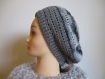 Crochet: bonnet gris type dentelle au crochet 