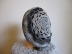 Crochet: bonnet gris type dentelle au crochet 