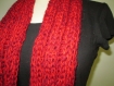 Crochet: col / snood long rouge 