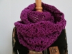 Big snood au crochet rose/violet 