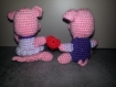 Petits cochons unis par un coeur - saint-valentin - modèle unique 