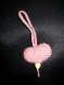 Porte-clés - bijou de sac "coeur" rose 