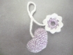 Porte-clés ou bijou de sac "coeur et fleur" modèle unique @ kelama 
