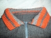 Gilet laine longueur 70 cms orange marron 40/42 -