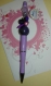 Nouveauté stylo parme/lilas " merci pour cette année scolaire" camaieu de perles acrylique prune/parme/ violet/rose 