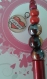Nouveaute stylo bijou rouge cabochon coeur maman.perle ceramique/porcelaine/bois 