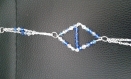 Parure 2 pièces " graphique cristal swarovski azur et saphir " chaînes sans plomb et sans nickel 