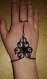 Bracelet de main "rosace noire et chaîne noire" 