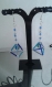 Boucles d'oreilles, " pyramide graphique 3d" camaieu de bleu, cristal swarovski et perles de rocailles 