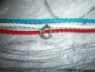 Bracelet "charlie" hommage, pensée en bleu, blanc, rouge 