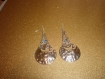 Boucles d'oreilles métal martelé argenté 