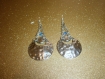 Boucles d'oreilles métal martelé argenté 