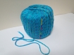 Fil a tricoter ou crocheter turquoise et multicolore 