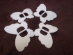 Original lot de quatre boucles de ceintures papillon blanc 