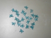 Lot de 24 perles papillon turquoise 