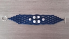Bracelet résille en fil de nylon bleu nuit 