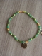 Bracelet élastique perles et breloque "made with love" 
