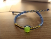 Bracelet coloré macramé perle verte 