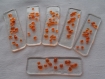 Set de 6 portes couteaux en verre grains oranges 