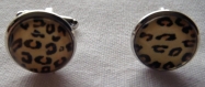 Boutons de manchette cabochon en verre leopard 