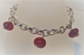 Bracelet perles en verre rouge 
