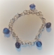 Bracelet grain de cafÉ perles en verre bleues 