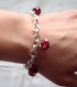 Bracelet grain de cafe perles en verre rouge 