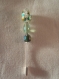 Broche fibule 3 perles en verre vertes 