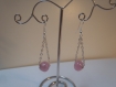 Boucles d'oreilles perle rose en verre 