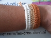 Bracelet coton couleur nature écru et marron 